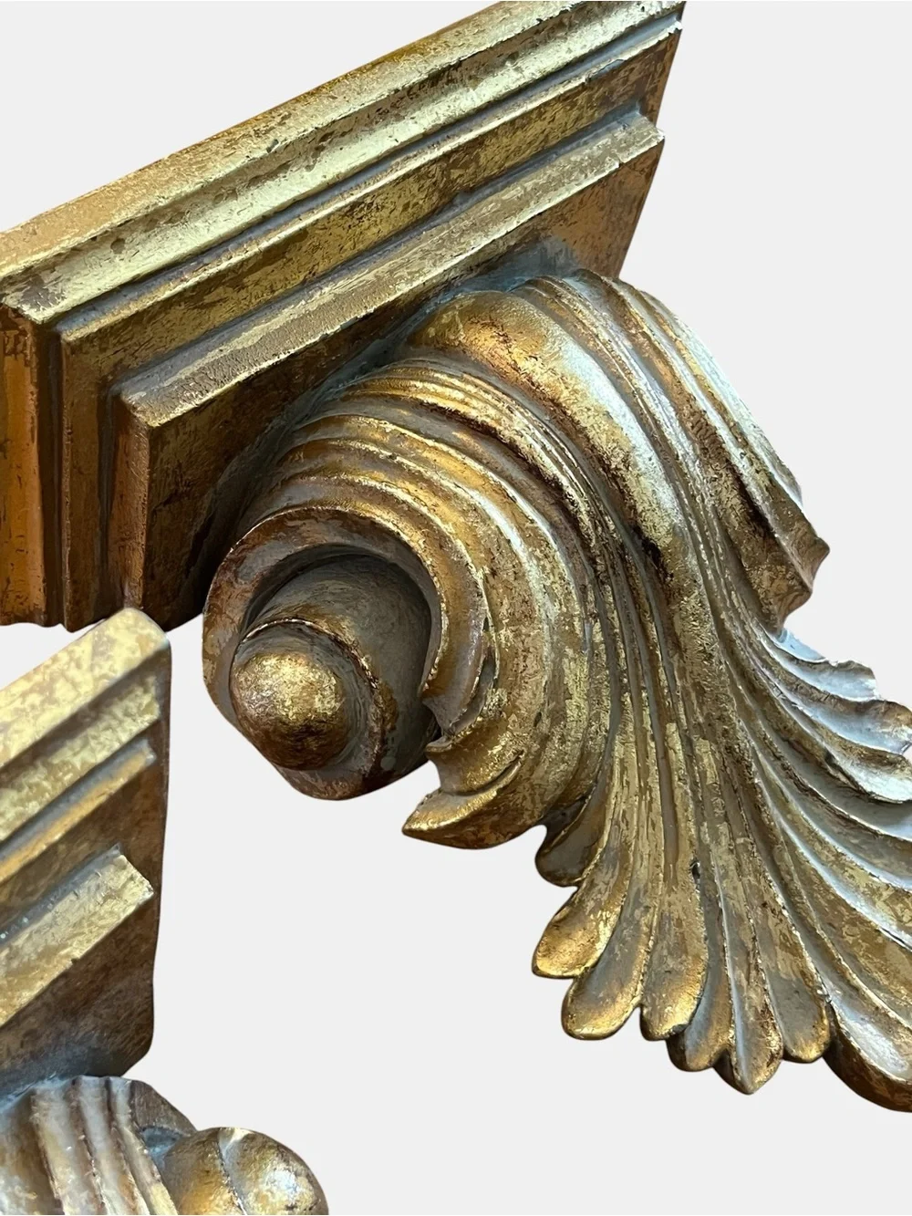 Vintage Gold Accent Wall Corbels - Wall Sconces Ornate Vintage Decorative Pair